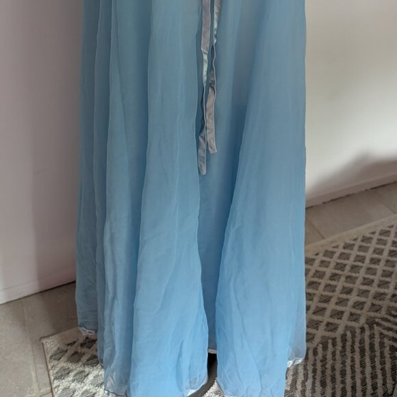 Vintage 1960's Peignoir sheer night gown powder bleue - Picture 8 of 8
